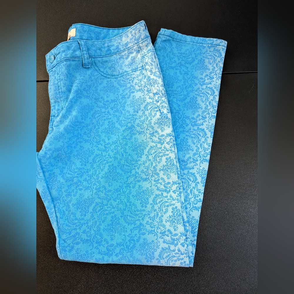 Red Jeans blue paisley jeggings